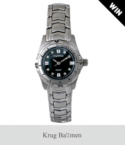 Win this ladies diamond inlaid Krug Baumen watch worth £575.00