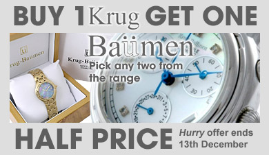 Buy any Krug Baumen watch and get a second one HALF PRICE